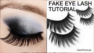 HOW TO WEAR FALSE FAKE EYELASHES [upl. by Adianes]