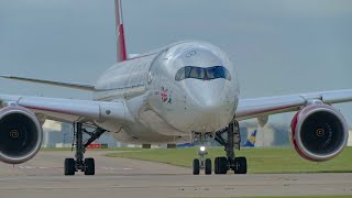 A Virgin Atlantic A3501000 Bennie Jet departing Manchester Airport in 4k 29082024 [upl. by Alison]