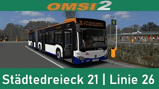 OMSI 2  Städtedreieck 21 Linie 26 mit einem MB C2G Hybrid  16 [upl. by Constant]