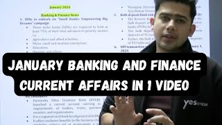 Complete Banking and Financial Awareness  January Monthly Current Affairs  Banking Affairs 2024 [upl. by Eignat]