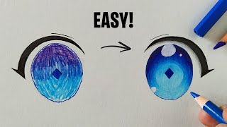 HOW TO COLOR ANIME EYES WITH CHEAP ART SUPPLIES [upl. by Felisha]