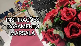 DECORAÇÃO CASAMENTO MARSALA IDEIAS CASAMENTO EM TONS MARSALA INSPIRAÇÕES CASAMENTO NA IGREJA [upl. by Reffinej746]