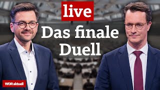 Live TVDuell zur Landtagswahl NRW 2022 Wüst und Kutschaty auf der Zielgeraden  WDR aktuell [upl. by Enimaj]