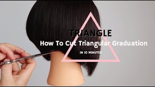 HOW TO CUT A CONCAVE BOB HAIRCUT IN 10 MIN How To Cut Basic Triangular Graduation Haircut Tutorial [upl. by Lynette]