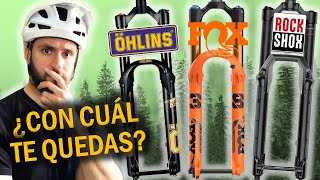 📣 COMPARATIVA de HORQUILLAS DEFINITIVA ⚡️ FOX 38 vs ROCKSHOX ZEB vs OHLINS RXF 38 [upl. by Roxy]