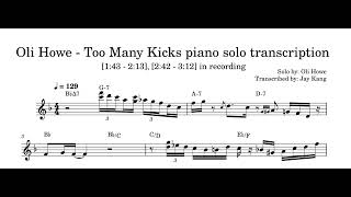 Oli Howe  Too Many Kicks piano solo transcription [upl. by Llertnom]