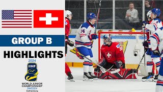 USA vs Switzerland Full Highlights  Group B  2024 IIHF World Junior 12282023 [upl. by Rashidi]