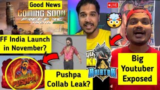 SHOCKING 🤬  FF India Launch in November 🔥 Raistar TSG Ritik Big Youtubers Exposed With Proof [upl. by Kiri]