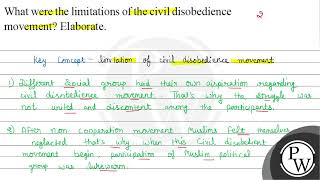 What were the limitations of the civil disobedience movement Elaborate Key Concept  limitatio [upl. by Hunter]