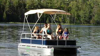 Mini pontoon boat Electric or Gas TAVO TOON P4 four person wwwTAVOlinecom [upl. by Ehttam]