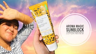 Aroma Magic Sunblock Lotion Review in Sinhala  පැහැපත් වෙන Sunscreen එකක් [upl. by Hachmin220]