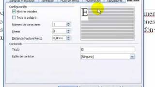 Videotutoriales de OpenOffice letras capitulares o iniciales [upl. by Neirda]