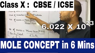 MOLE Concept in 6 mins  Class X CBSE  ICSE [upl. by Catriona]