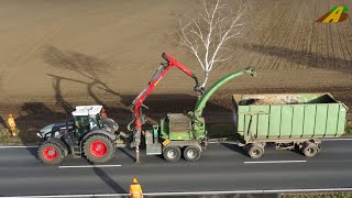 Sturmschäden  Traktor Fendt 942 amp Jenz Hacker Bäume häckseln Holzernte Forstwirtschaft wood chipper [upl. by Vanya]