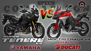 YAMAHA SUPER TENERE ES vs DUCATI MULTISTRADA V4 RALLY SPECS COMPARISON [upl. by Zug]