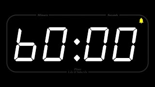 60 MINUTE  TIMER amp ALARM  1080p  COUNTDOWN [upl. by Jilleen]