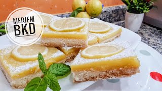 Des carrés au citron مربعات الليمون 🍋😍😋 [upl. by Ahsinot]