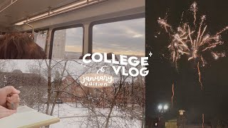 college vlog 🧸 start of spring sem at washu snow days going out [upl. by Merete]