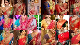 Trendy 100 Contrast Blouse Design For RedSilk SareeRed Color Silk Saree With Contrast Blouse Ideas [upl. by Aicilaana]