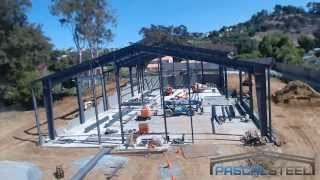 Time Lapse of Steel Building Being Erected for Church in Bonita CA [upl. by Anilag522]