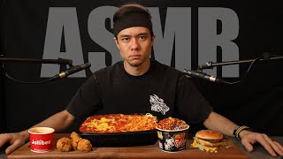 Competitive Eater trys ASMR Fire Noodles Fried Chicken Pork Rinds ect [upl. by Damek]