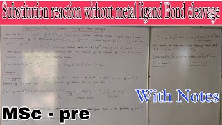 Substitution reaction without metal ligand Bond cleavage [upl. by Fitzsimmons]