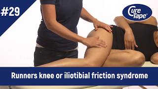 How to tape runners knee iliotibial band syndrome  Medical Taping  CureTape [upl. by Eissirc]