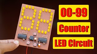 2x7 Segment Display 2 Digit Counter Circuit 0099 [upl. by Cogen]