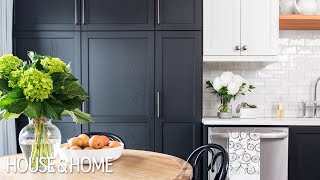 Small Kitchen Makeover Black amp White TwoTone Cabinets [upl. by Yauq966]