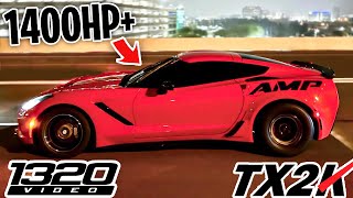 TX2K Private 1320video Roll Night 1400HP AMP C7 Mclaren 720s Twin Turbo 50 amp MORE [upl. by Nelleeus877]