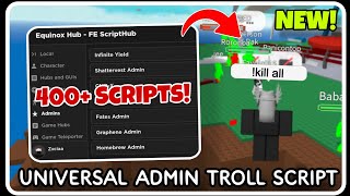 NEW  Universal Admin Troll Script  ROBLOX SCRIPTS  Over 400 Scripts in ONE Gui [upl. by Mik]