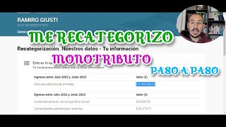 ME RECATEGORIZO MONOTRIBUTO PASO A PASO [upl. by Olracnaig]