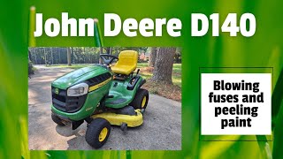 Free John Deere D140 riding mower parked because it was blowing fuses Lets bring it back [upl. by Aloysius590]