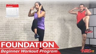 Foundation 30 Day Beginner Workout Program  FREE Home Workout Plan for Beginners Exercise Calendar [upl. by Dorelia]