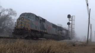 TFM SD70MAC Through Heavy Fog In Selma NC [upl. by Ailhat]