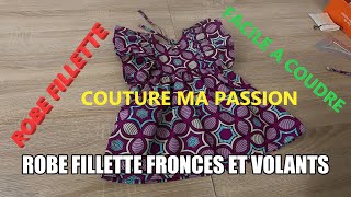 Couture Ma Passion  Robe dété bébé fillette et femme à fronces et à volants [upl. by Spense713]