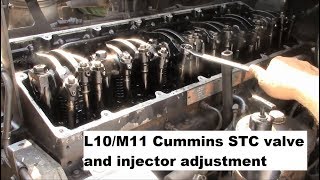 Truck Repairs L10M11 Cummins STC valve and injector adjustment [upl. by Alyks]