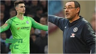 Chelseas Kepa Arrizabalagas standoff with Maurizio Sarri  Carabao Cup Highlights [upl. by Akihsat]