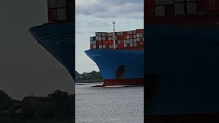 Containerschiff Reederei Maersk Ausfahrt Hafen Hamburg Elbe Deutschland Germany Aufnahme Stadersand [upl. by Eiramenna]