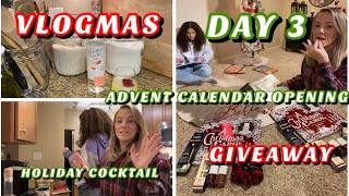 VLOGMAS DAY 3ADVENT CALENDARHOLIDAY COCKTAIL CHRISTMAS GIVEAWAY [upl. by Arvid]