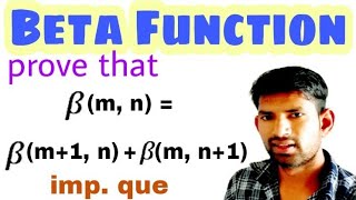 beta Function based questions  prove that Bmn  Bm1n  Bnm1  manoj sir [upl. by Kersten]