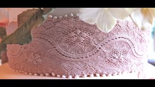 Karen Davies Cake Decorating moulds  molds Free beginners tutorial  how to  Kristen lace border [upl. by Enitsirhc]