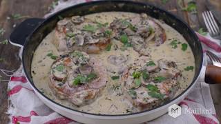 RECETTE MAILLARD  Côtelettes de porc avec sauce crémeuse aux champignons [upl. by Hughett]