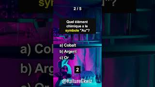 La chimie de base  quiz viralvideo apprendre [upl. by Deena886]