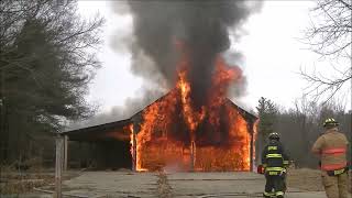 BARN FIRE Training Burn Destroys Barn From Start to Finish [upl. by Argela]