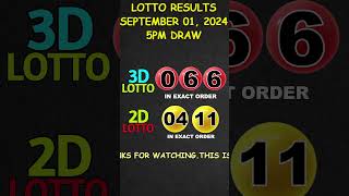 Lotto Result Today 500 pm draw September 01 2024 shorts [upl. by Osner]