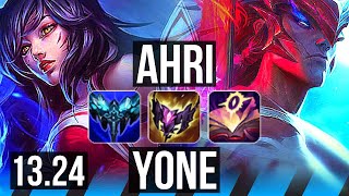 AHRI vs YONE MID  Legendary 500 games 10410  EUW Master  1324 [upl. by Mccomb730]