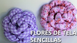 CÓMO HACER FLORES DE TELA PASO A PASO  easy flower DIY flores de tela para regalar [upl. by Sergo]