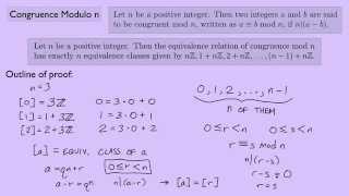 Abstract Algebra 1 Congruence Modulo n [upl. by Latrena]