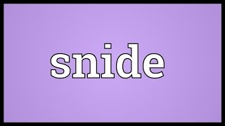 Snide Meaning [upl. by Ahsram]